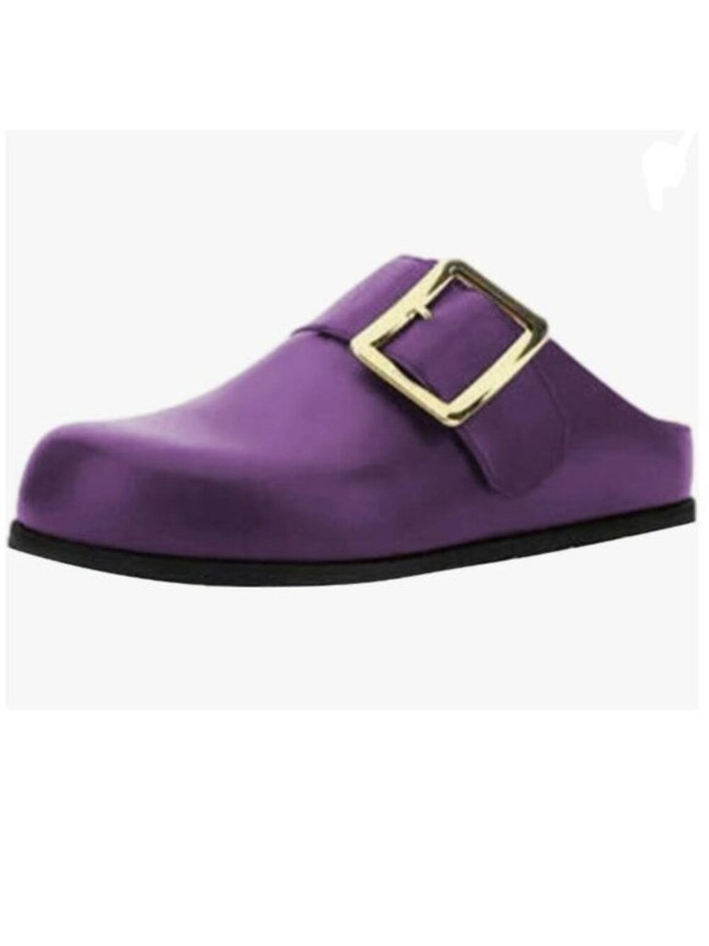 FOWT Purple Round Toe Slip On Side Strappy Comfy Low Heeled Mules Casual Shoes